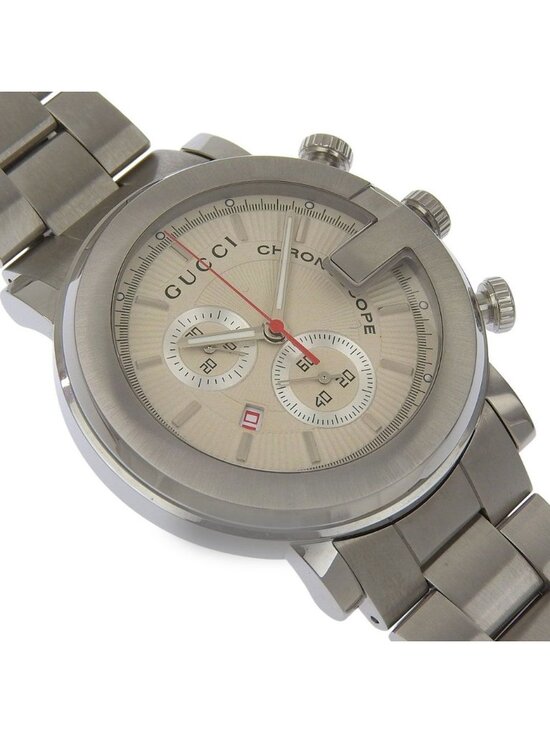 Gucci Chrono Stainless Steel Silver Quartz Chronograph White Dial Watch main image 10